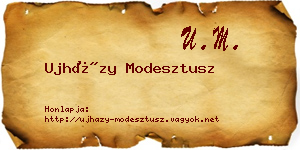 Ujházy Modesztusz névjegykártya
